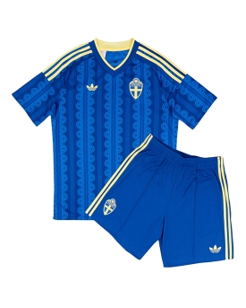 Billige Fotballdrakt Sverige Replika Bortedraktsett Barn VM 2026 Kortermet (med bukser)